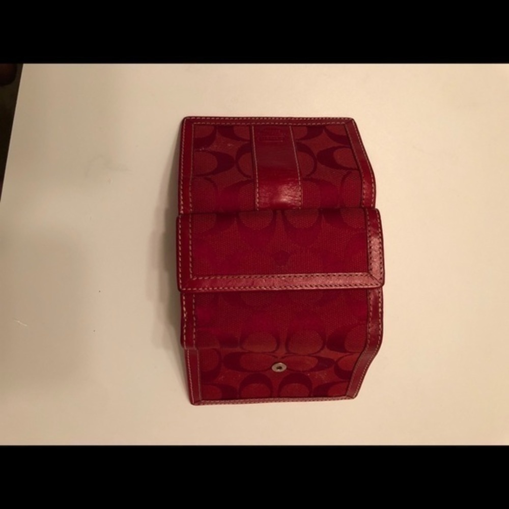Coach vintage y2k rare Signature red compact mini wallet - Picture 7 of 13
